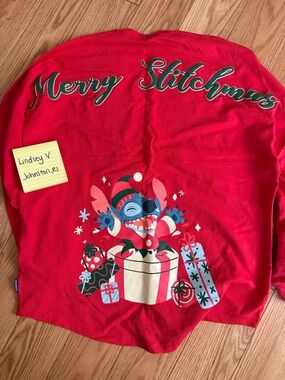 Disney Spirit Jersey L Merry Stitchmas Red Stitch Graphic Holiday Sweatshirt